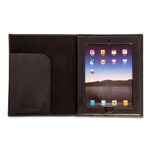 Ralph Lauren Brown Pebbled Leather Pony Logo iPad Cover in a GIFT Box NIB